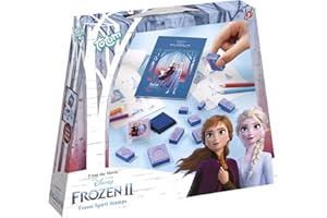 TOTUM Set di timbri Frozen II con diversi motivi di timbri, penne e un blocco da colorare di Anna ed Elsa