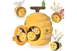 VORENUS Baby Spielzeug 6-12 Monate,6-in-1 Baby Bienenstock mit 5 Bienen Montessori Sensorik Spielzeug mit Scheune,Rassel,Spiegel,Kinder Lernspiele & Motorikspielzeug Geschenke für Kinder 1 2 3 Jahre