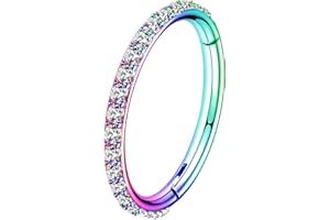 OUFER 16G 6/8/10/12 mm Boucles d'oreilles cartilage créoles en acier inoxydable CZ ligne Helix Boucles d'oreilles créoles Daith