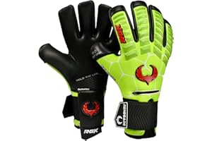Renegade GK Gants de Gardien de But Eclipse Professional avec Microbe-Guard (Tailles 7-12, 6 Modes) Fingersaves & 4+3MM EXT Contact Grip | Adhérence Maximale Et Protection | Adulte, Jeunes