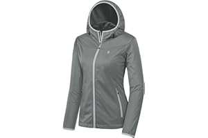 Little Donkey Andy - Giacca leggera con cappuccio in softshell da donna, per corsa, viaggi, escursionismo, antivento, idrorepellente