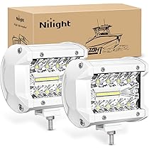 BIGLION.X Waterproof LED Boat Lights - 2 Pack 4 Inch Deck Flood Lights, 12V/24V