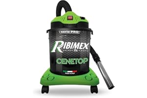 Ribimex Aspiracenere Elettrico Cenetop Serie Pro, con Pulizia Automatica del Filtro HEPA, Bidone da 18 L, Potenza 1200 W, Ideale per Stufe e Camini, Funzione Soffiante Integrata - PRCEN012
