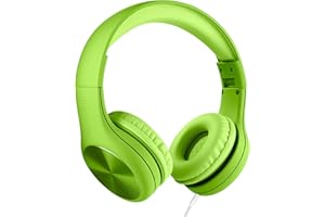 LilGadgets Connect+ Pro-Kopfhörer für Kinder und die Schule – speziell für den Komfort von Kindern entwickelt, faltbares Over-Ear-Headset mit Inline-Mikrofon, kabelgebundene Kopfhörer