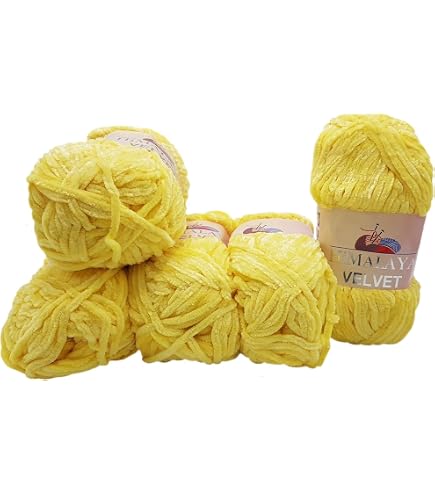 Lot De 3 Pelotes Fil Chenille Himalaya Velvet – 100% Polyester, 120 M, Ultra Doux Pour Tricot/crochet (100 G)