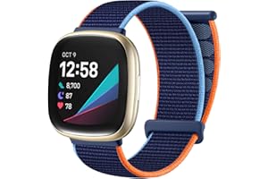 Ouwegaga Cinturino Compatibile con Fitbit Versa 3/Sense Cinturino, Cinturino di Ricambio Intrecciato Nylon Regolabile Morbido Compatibile con Fitbit Versa 3/Sense per Donne Uomini