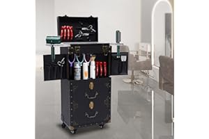 FUNYSF 4-Etagen-Arbeitswagen Friseurwagen Kosmetikwagen Multifunktionswagen Abnehmbarer Schminkkoffer zum Schneiden, Färben und für Außenarbeiten.