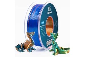GEEETECH Tricolor Silk PLA-filament 1,75 mm, 3D-skrivarfilament, 1 kG/spole, silkeorange, blå och