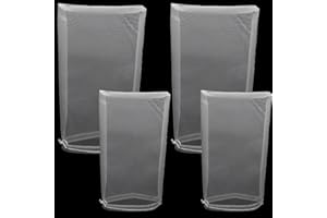XIZAO Sacs de Brassage Filtrant, Sacs Filtrant Réutilisables Nylon Sacs Filtrants Blancs à avec Cordon Filtrant pour Brassage Maison Bière Fruits 4pcs