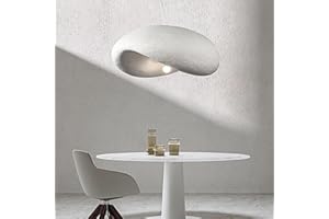 HEYUN Lampa Wisząca Japoński Styl Wabi-Sabi E27 Biały Żyrandol Stół Do Jadalni Lampa Wisząca Oświetlenie Wewnętrzne Regulowana Dekoracja Wnętrz Do Jadalni Kuchnia Wyspa Kuchenna Światło(60cm)