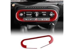 KUNGKIC For MINI F65 F66 F67 U25 J01 EV 2024-UP Accessory Carbon Fibre Interior Trim Car Center Console Decoration Panel Trim Cool Decal Self-adhesive Auto Parts Gift RHD (Red)