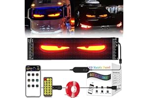 BUNQQF Lumière Yeux du Diable pour Voitures, Grand écran LED Dynamique, Affichage LED programmable pour Camion, Magasin, fête, Bar, hôtel pour Voiture, Camion, vitrine de Magasin