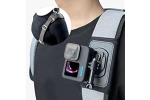 SRIKEKL Backpack Shoulder Strap Mount with Adjustable Shoulder Pad+Single Shoulder Mount Kit,Compatible with GoPro Hero 12/11,DJI Osmo Action 4/3,AKASO/Crosstour and Most Action Cameras