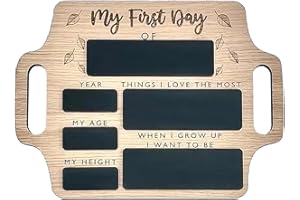 KULSUM First Day of School Board, First Day of School Chalkboard, Portable My First Day of School Sign with Handle, 1st Day Back to School Photo Prop, First Day at School Gifts Kids Nursery Reception Primary