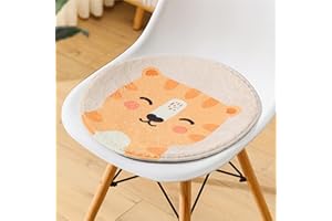 Sarah Duke Runde Stuhlkissen Sitzkissen Kinder Sitzkissen Stuhl Sitzpolster, Weich Sitz Auflage Cartoon Tier Bodenkissen Kinder Runden Kissen (Tiger,30 x 30 cm)