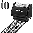 Identity Protection Roller Stamp LioNergy 1.5 Inch Roller Identity Theft Prevention Security Stamp with 3 Refills - Black
