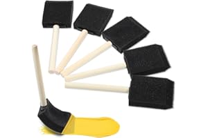 Giantree Lot de 5 pinceaux en mousse de 2,5 cm pour peinture, pinceaux en mousse pour peinture, pinceaux en mousse pour teinture, bricolage, vernis, peinture et nettoyage (5,1 cm)