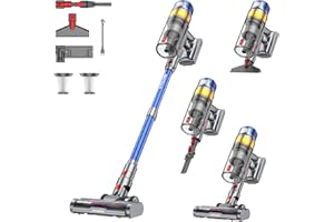 Sulean X8 Aspiradora sin Cable 48Kpa/580W/70Mins, 2025 Escoba Aspirador Vertical Potente de 1.6L/Pantalla LED, Cepillo Anti-Enredo, Vacuum Cleaner para Suelo/Alfombra/Pelos de Animales