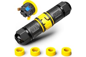 PEBA Connettore per cavi impermeabile a 3 poli, IP68, connettore rapido con spina e presa 4-12 mm, morsetto di collegamento con leva, nero