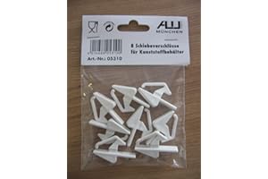 ALUTEC MÜNCHEN ALUTEC Schnellverschlüsse für Kunststoffboxen (6 Stück, zum verschließen von Transportboxen, Farbe weiß) 05310