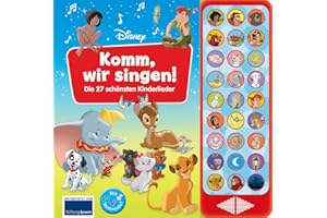 Disney - Komm, wir singen! Die 27 schönsten Kinderlieder - 27-Button-Soundbuch - Liederbuch mit Noten zum Mitsingen: Tönendes Buch
