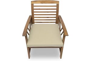 chilly pilley Poduszka na krzesło, poduszka na krzesła ogrodowe, nakładka na krzesło, zdejmowana poszewka z zamkiem błyskawicznym, zestaw poduszek ogrodowych (50 x 50 x 5 cm, kremowa)