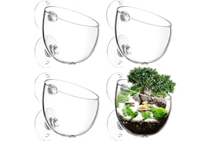 AIMEKE 4 Pezzi Vaso per Piante Acquatiche in Vetro Acquario per Piante Acquatiche, con 8 × Nentose