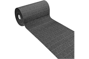 emmevi Tappeto Cucina Tinta Unita Striato Bordato Assorbente Passatoia Casa Antiscivolo 54x240 Cm Nero