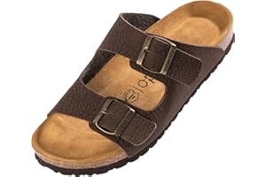 Palado Pantoletten Herren Korfu – gefertigt in Spanien – Veloursleder-Decksohle – ergonomisches Weichfußbett – mit verschiedenen Prägungen – EVA-Sohle