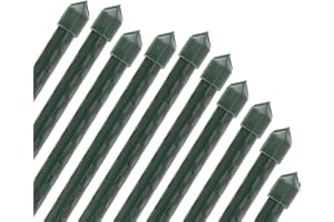 ARTECSIS Set di 10 Paletti per Piante 150 cm, Ø 11 mm, Verde/Bastoni per pomodori Acciaio