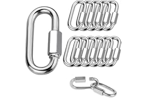 GVIVEJ Kettenglied Kettenverbinder, 14 Stück M4 Kettenglied Ketten Verbinder, Edelstahl Schraubverbinder, Kettenglieder Schäkel, Ketten Schnellverschluss für Outdoor, Innenbereich, Camping und Wandern