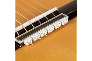 ALBA GUITAR BEADS Retenedores color blanco brillante de cuerda de nailon para guitarra clasica, guitarra flamenca acústica eléctrica ukulele guitarras beads…