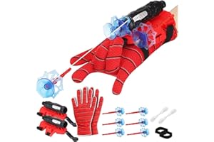 SOLPURE Set di 2 Guanti di Spider, Guanti Launcher per Giochi per Bambini, Launcher Glove, Spider Web Launcher Toy, Glove Hero Launcher, Giocattoli educativi per Bambini Divertenti