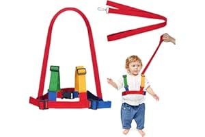 AOMIG Baby Reins, Baby Walking Reins and Toddler Safety Harness, Baby Reins Safety Leash for Toddlers Boys and Girls (Red)