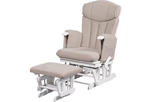 KUB Chatsworth Premium Glider Nursing Chair & Footstool | Award-Winning Design | 7 Recline Positions | Unique Safety Lock | Luxury Corduroy | Safety Certified (Cappuccino)