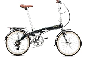 BICKERTON Folding Bike, Lightweight Adult Bike With Speed Gear, Classically Designed Fold Up Bike, Compact & Reliable Foldable Bike To Get You Moving, Quick & Easy Fold Bicycle