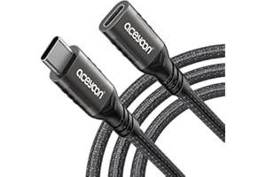 aceyoon Rallonge USB C 1M Mâle vers Femelle USB 3.2 Rallonge Câble USB C 100W 10Gbps QC 3.0 Charge Rapide Rallonge USB Type-C en Nylon Tressé Compatible avec Mackbook pour iPad Pro Air Galaxy