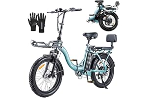 TWOFISH Electric Bike for Adults, 20"*3.0" Fat Tire Folding Electric Bicycle with 36V 17.8AH Removable Battery 7 Speed 25km/h 80-100km Range Disc Brake IP54 Waterproof, TF-2