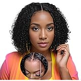 Wear & Go Glueless Pre-Cut Lace Human Hair Wigs BoB Curly Lace Wigs For Women Pre Plucked 4x4 Lace Wigs Human Hair Pre-Bleach