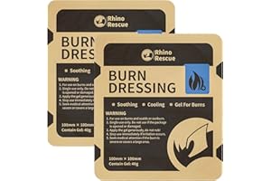 RHINO RESCUE medicazione bruciante 10 x 10 cm, 40 g, appositamente progettata per il trattamento di ustioni, scottature e scottature (2 PCS)