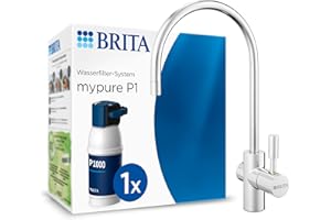 ‎BRITA BRITA Wasserfilter Wasserhahn mypure P1 – Wasserfiltersystem inkl. Wasserfilter Wasserhahn, Montagekit & BRITA P1000 Wasserfilter – reduziert Kalk, Metalle, Chlor und geschmacksstörende Stoffe
