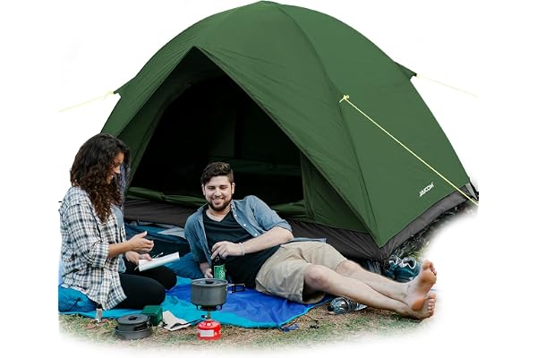 JAICOM Tente 2-4 Personnes Tente de Camping, Ultra-légère et Portable, Anti-UV et Imperméable, Installation Facile, 3-4 Saisons pour Extérieur, Trekking, Camping, La Plage