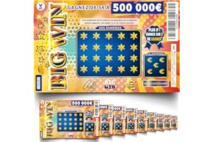 NOZHAM® X10 Falsi Tickets Gratta - Falso Guadagno di 50.000€ - Scherzo - Prank - Dimensioni reali (15cm x 9.5cm) - Biglietto Vincitore - BIG Win