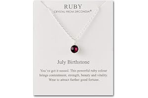 Philip Jones July (Ruby) Birthstone Necklace Created with Zircondia® Crystals