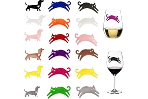 YAVO-EU Glasmarker, 18pcs Weinglas Mark Silikon Wiederverwendbare Glasmarkierer Drinking Buddies Cocktail