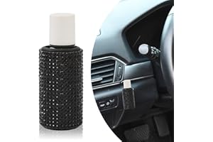 JSCARLIFE 2pcs Bling Auto Lippenstift Halter Strass Lippenbalsam Fall Isoliert Lippenstift Halter Innenraum Auto Zubehör für Frauen Männer Meiste Fahrzeuge (Schwarz)