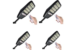 Luce Esterna Solare 081 Store Lampione Solare Esterno 200W - 4 Pezzi Con Palo, Telecomando, Sensore Movimento, 144 LED 6500K Luci Solari 200W Sensore Movimento - 14