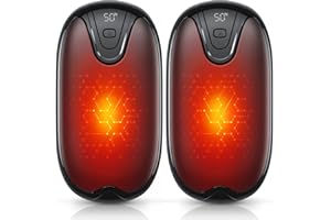 WOPIGH Handwärmer elektrisch,Split 2er-Pack Wiederaufladbar Handwärmer Tragbare Taschenwärmer, 3 Heizmodi Taschenwärmer Elektrisch, Ideal warmes Geschenk für Outdoor Sport, Golf, Camping (Black)