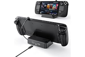 Benazcap Stand Dock für Steam Deck 2022, Tragbares Anti-Rutsch Ständer-Dock mit Schnellladeanschluss Und Wärmeableitungsfunktion kompatibel mit Steam DeckBase Stand Zubehör, Schwarz