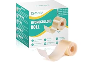 Zemolo Hydrocolloïdes Pansements Imperméables 5cm x 1.5m, Hydrocolloid Roll Bande Hydrocolloïde Pansements Adhésifs Ultra-fins Couleur Chair Rouleau Hydrocolloid